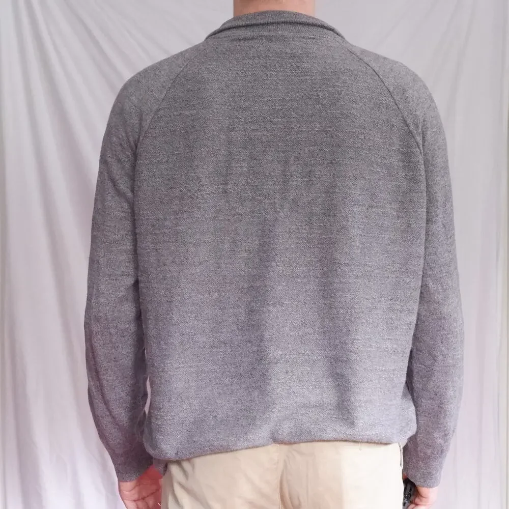 J.Crew Men's XL Gray 100% Cotton Quarter Zip Sweater Preppy Classic Knit Pullove